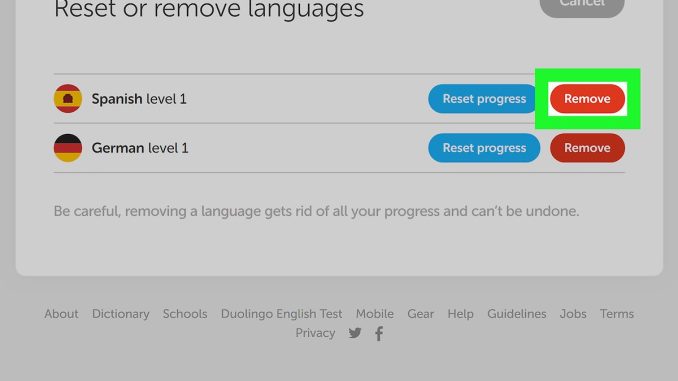 How To Delete A Language On Duolingo
